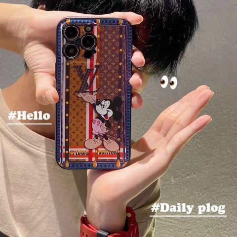 ルイ ヴィトン ディズニー iphone14ケース ミッキー iphone14/14pro ケース おしゃれ iphone14 ケース キャラクター 可愛い iphone ケース ブランド コピー